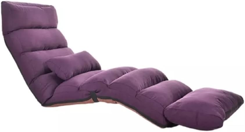 Indoor Living Room Reclining Chair Floor Folding Adjustable Sleep Lounger Sofa Bed Lounge Upholstered Chaise (D 205x56x18cm)
