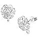 2 pcs .925 Sterling Silver Flower Stud Earrings Loop Post / Findings / Bright