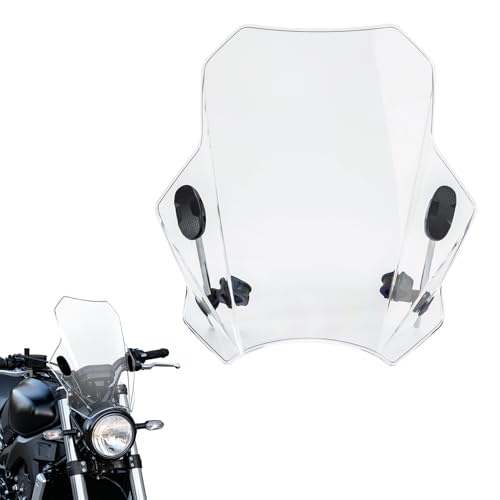 Motorcycle Universal Windshield 16.7” Windscreen Compatible with Yamaha Harley Honda Kawasaki