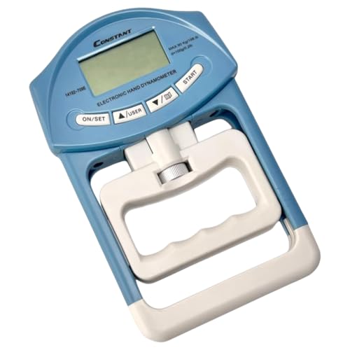 Image of Constant Digital Hand Dynamometer Grip Strength Tester - 198lbs /90kgs - LCD Display, Adjustable Handle - Smart Memory Recall - for Home, Sports, Rehab & Clinical Use (Blue)