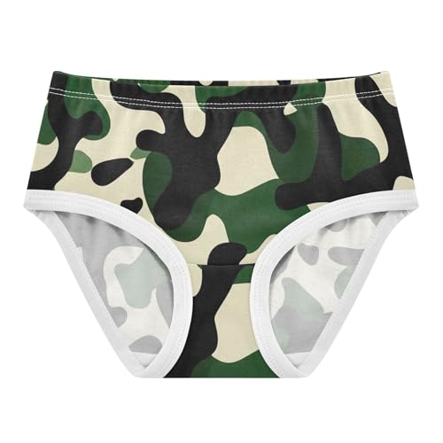 Military Camouflage Green Toddler Underwear Floral 2t Cotton Little Girl Panties Bright Kids Briefs Undies