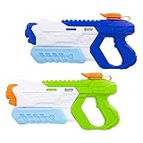 2 Pack Water Gun, 600ml Water Pistols for Kids & Adults Powerful Long Distance Water Blaster Super Soaker for Summer Outdoor Garden Strand Pool Party