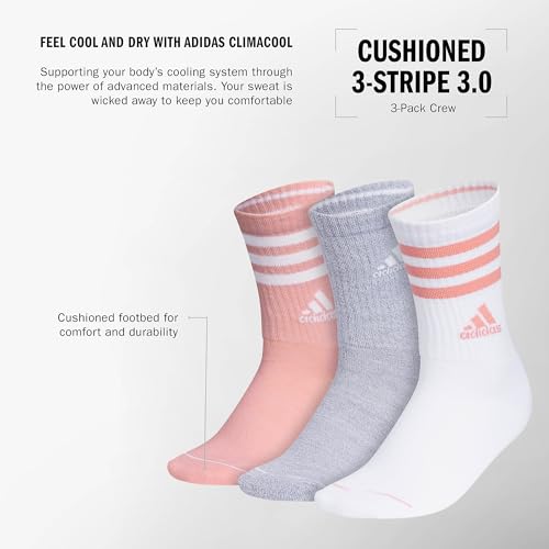 Image of adidas Cushioned Crew Socks 3-Pairs Durable & Comfortable