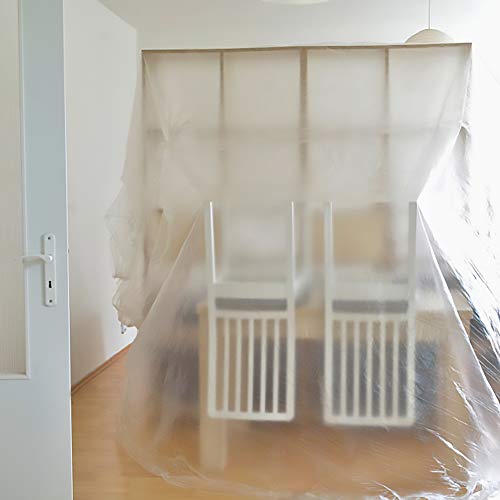 Miniatura 4 de Plástico Cubretodo Protector Multiuso Para Tapar Suelos, Muebles, Puertas, Ventana Interior Y Exterior 4x3 M, 6 Micras Básico 1 Pieza