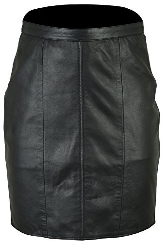 FAIZI FASHION Véritable Cuir Nappa Crayon Elegant Jupe - Femmes/Femme Longueur 53.3cm - Noir, UK Size 8= Waist/Hips 26"/35" Cover