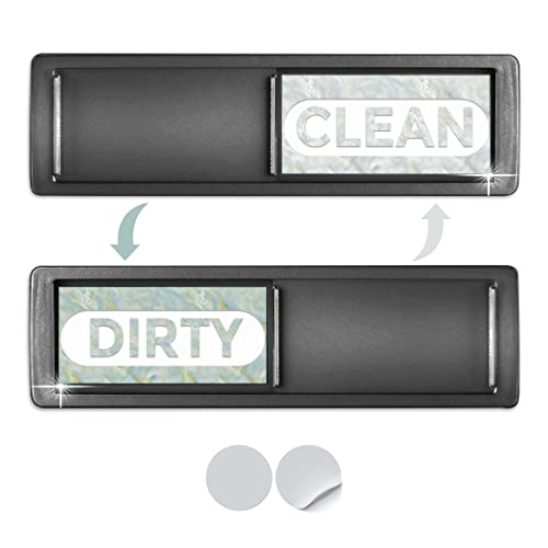 Clean Dirty Magnet For Dishwasher, Best Clean Looking Clean Dirty Sign Magnetic Indicator For Dishwasher Easy To Read And Strong Slide For Changing Signs, (Marble/Black) #TOP26