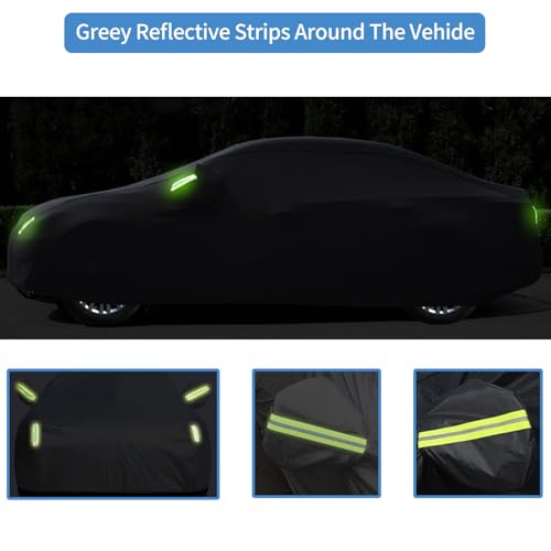 Car Cover for Sedan Waterproof All Weather Snowproof UV Windproof Outdoor Full Car Fit Sedan Length 178-185 inch (Black, 178-185 inch) by Che Yi Bao - Used condition - Image 3