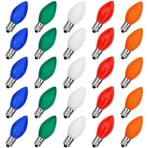 C7 Multicolor Replacement Christmas LED Bulbs