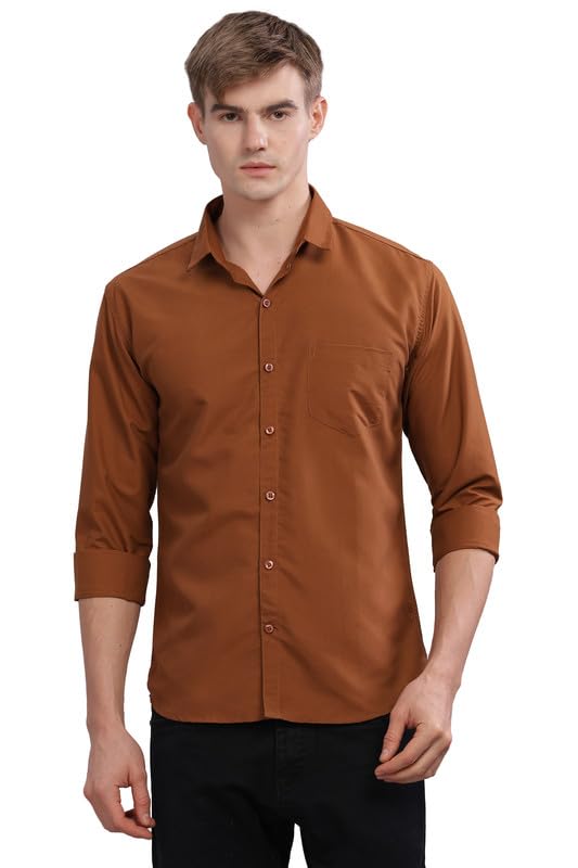 Image of Men's Cotton Blend Slim Fit Shirt | Full Sleeve Casual wear for Men | Comfortable Office Wear Shirt for All Seasons