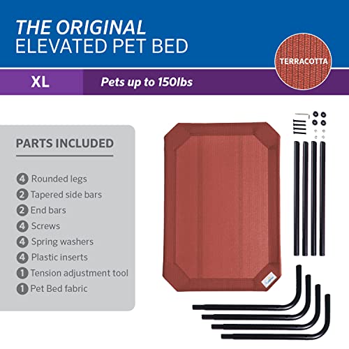 Image of Coolaroo Original Elevated Dog Bed - Breathable Off-The-Ground Pet Bed with Cooling Fabric, Joint Relief & Moisture-Resistant Fabric, 100% Recyclable, Easy Clean, Terracotta, Extra Large