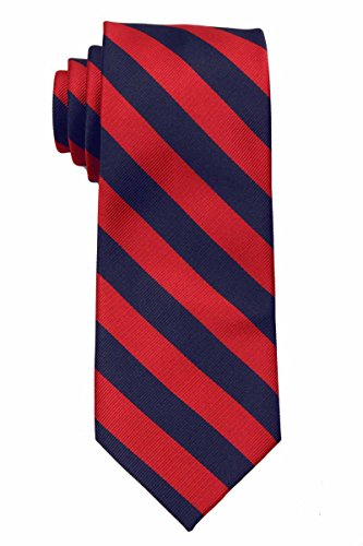 Unedskck Cravate à rayures pour homme - Plusieurs couleurs disponibles, Rouge/bleu marine, taille unique
