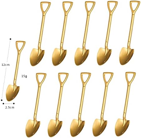 Wanmu 10-Piece Gold Coffee Spoon Set - 4.7 Inch Small Stainless Steel Spoons For Espresso & Dessert - View #3