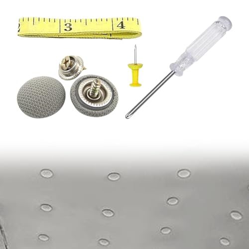 60PCS Car Roof Headliner Repair Kit, Auto Roof Snap Rivets Retainer Buttons with Installation Tool, Fixing Repair Buckle for Interior Ceiling Cloth, Fit Cars (Grey)