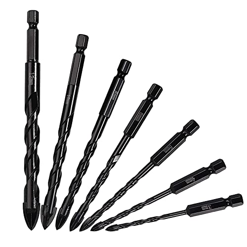 Mesee Set di 7 punte da trapano per muratura, in