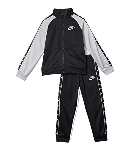 Image of Nike Baby Boy's Swoosh Taping Tricot Two-Piece Set (Toddler), Black(76g343-023)/Grey, 2