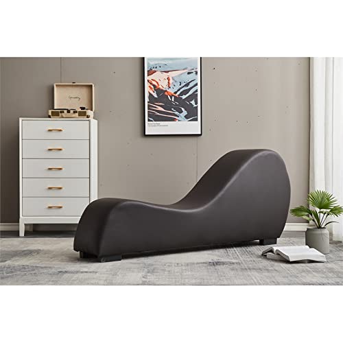 Kingway Furniture Kolar Faux Leather Yoga Chaise Lounge Chair, Relaxation, Streching, In Brown #TOP7