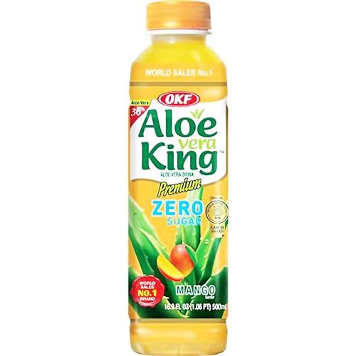 rumarkt OKF Aloe Vera King Bebida Mango sin azúcar, paquete de 20 unidades (20 x 500 ml), incluye depósito desechable