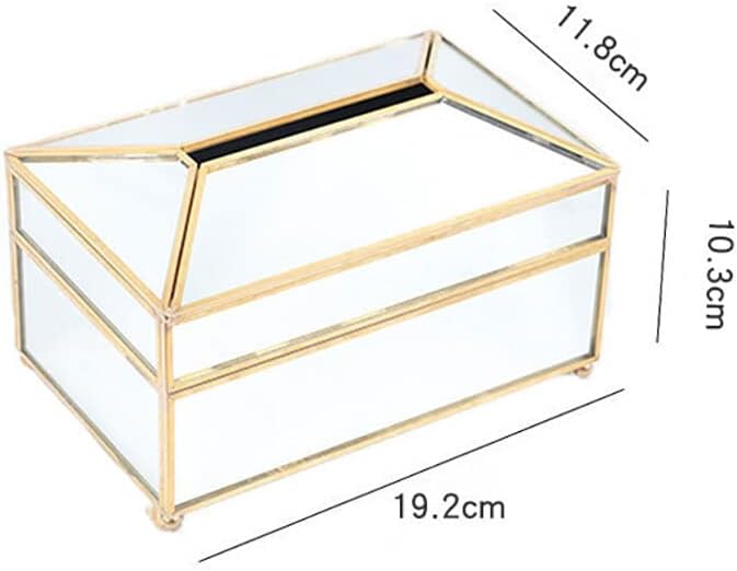 Tissue Holder, Rectangular Glass Tissue Box, Decorative Napkin Storage Box, Facial Tissue Holder for Dresser Bathroom Bedroom Home Office Bar Decor