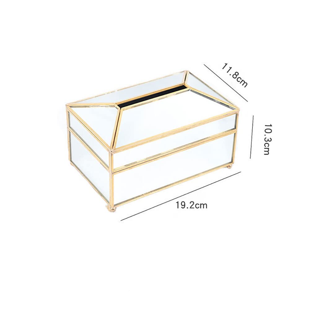 Porta fazzoletti, scatola rettangolare in vetro, scatola portaoggetti decorativa per tovaglioli, porta fazzoletti per il viso, per comò, bagno, camera da letto, casa, ufficio, bar