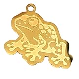 [グリーンピアッシング] カエル ステンレスパーツ ゴールド カン付き 穴あき チャーム 金属部品 DIY ペンダントトップ ハンドメイド Q0909