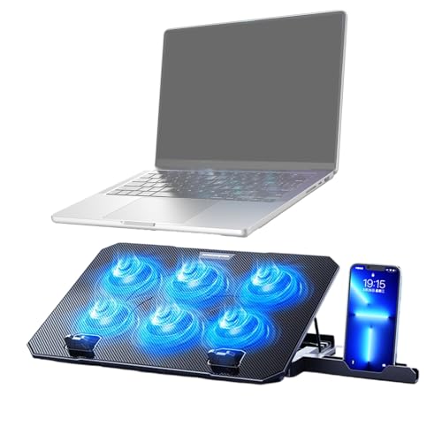 Base de refrigeración para laptop con 6 ventiladores y ajuste ergonómico miniatura 1