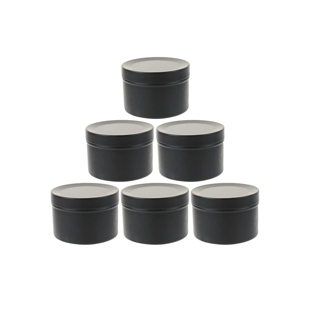 20 Pieces 50ml Candle Tins Round Empty Refillable Candle Jars Storage Container for DIY Candle Making Arts Crafts Gift Tea Candy (Black)