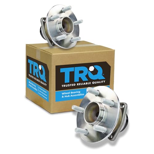 TRQ Rear Left and Right Wheel Bearing and Hub Assembly Set 2 Piece Compatible with 03-08 Toyota Corolla 4 Wheel ABS 04-09 Prius 03-06 Matrix FWD 07-08 Matrix 03-06 Pontiac Vibe FWD 07-08 Vibe