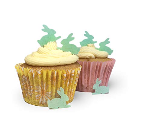 Top That Lot de 100 mini lapins en papier comestible - Parfaits pour les cupcakes de Pâques et les décorations de table