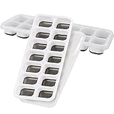 Gorilla Grip Silicone Ice Cube Trays with Lid Cover, 2 Pack, Makes 14 Ice Cubes Each, Flexible...