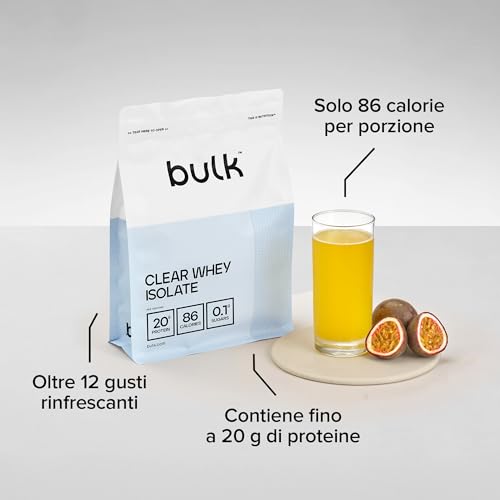 Bulk Clear Whey Isolate, Bomba alla Ciliegia, 80 porzioni, 20g di proteine a rapido assorbimento, Basso contenuto di zuccheri, Frullato proteico leggero e fruttato - Immagine 3