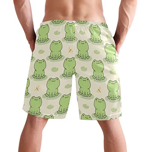 visesunny Cute Frog Animal Print Summer Men's Swim Trunks Quick Dry Bathing Suits Beach Holiday Party Swim Shorts3