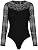 PIECES Damskie body Pcsinna Ls Bodystocking Noos z długim rękawem, czarny, XS