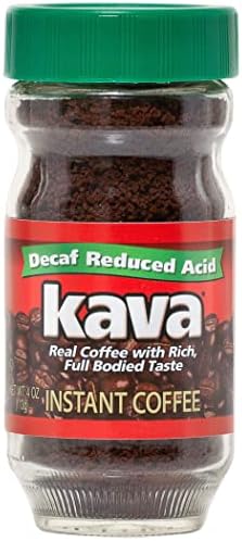 Kava Decaf Acid Reduced Instant Coffee, 4 Ounce Jar (Pack of 1)