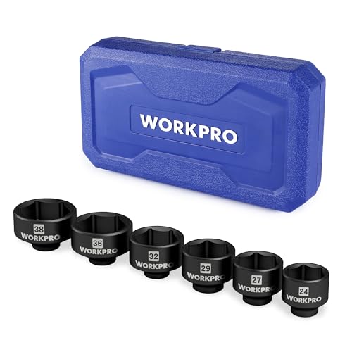 WORKPRO 24-38mm (6-Piece) Oil Filter Socket Wrench, Oil Filter Removal Tool, Oil Filter Change Set, Ideal for Some Ford F250, BMW, Mini, Volvo, Audi, VW, Porsche Vehicles by WORKPRO - Used condition - US$23.96