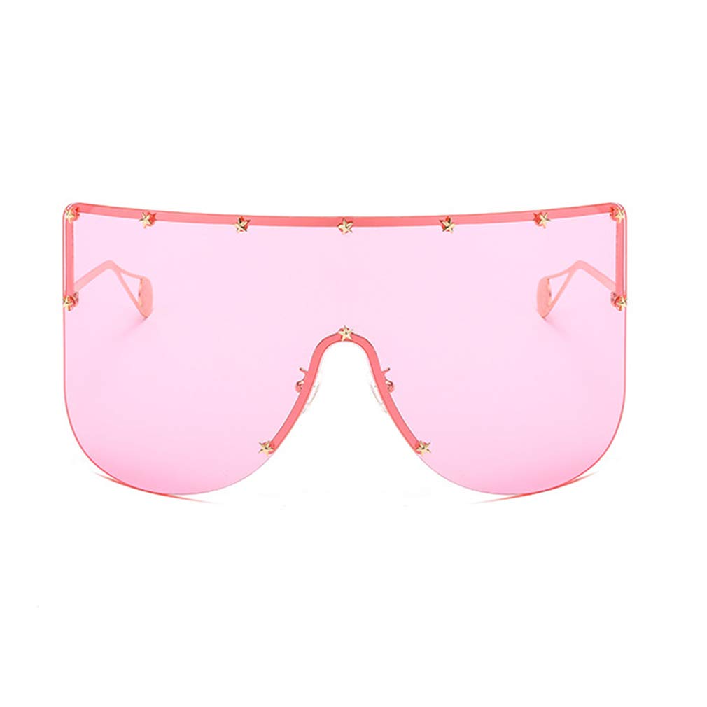 Armear Women Huge Oversized Shield Visor Sunglasses Futuristic Star on Frame Sun Face Mask