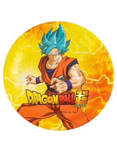 8 Assiettes 23cm en carton Dragon Ball Z - Jaune
