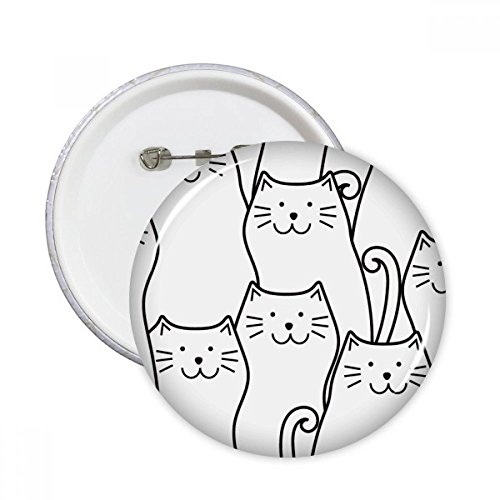 Pins Chat Sourire Badge Rond - Décoration Vêtements et Cadeau Pet Lover 5pcs