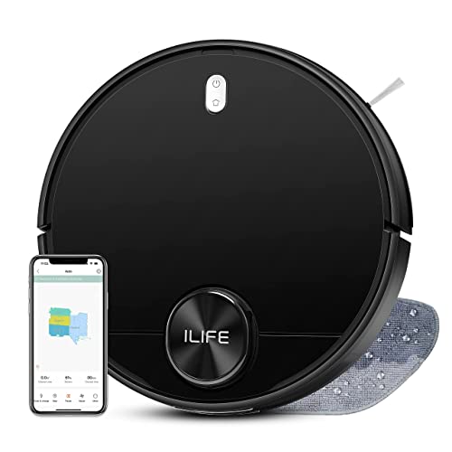 ILIFE A11 Dry & Wet LiDar Robotic Vacuum Cleaner(4000Pa Strong Suction) with Y Pattern Cleaning, Multiple Floor Mapping,Auto Resume Cleaning with Continuous Cycle,Side Brush/Suction/Water Frequency Control, Auto Carpet Boost,Room Wise Cleaning, Remote Control,Virtual Wall,Anti Stuck Sensors with Fault Correction,Hybrid Dust and Water Tank, Washable Dust Tank with HEPA Filter, Cliff Detection with Electronically Controlled Water Tank, Roller Based Sillicon Brushes, Clear Pollen Allergic,Dust etc.