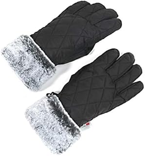 accsa Women Ski Gloves for Winter Waterproof Windproof 3M Thinsulate Fur Cuff Warm Gloves