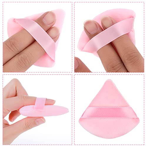 Wllhyf 2Pcs Powder Puffs Face Cosmetic Sponge Triangle Powder Puff Washable Reusable Velour Cotton Puff Setting Makeup Sponge For Under Eyes And Face Body Loose Powder Makeup Tool(Pink) #TOP5