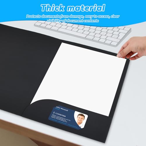 20 Stück Ordner mit Taschen A4,350gsm Präsentationsmappe Aktendeckel A4 Pappe mit Kartensteckplatz,Urkundenmappe Papier,Kraft Dokumentenmappe,Pappordner Kraftpapier Mappe für Büro Schule (Weiß)