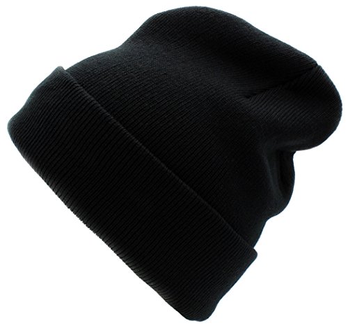 Cuffed Plain Skull Beanie Hat