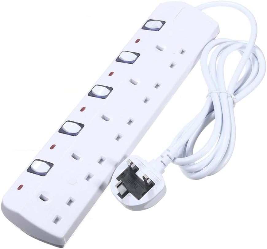 Outlet Plug Socket with Charger Port Switch Electrical Adapter 2m Extension Cord