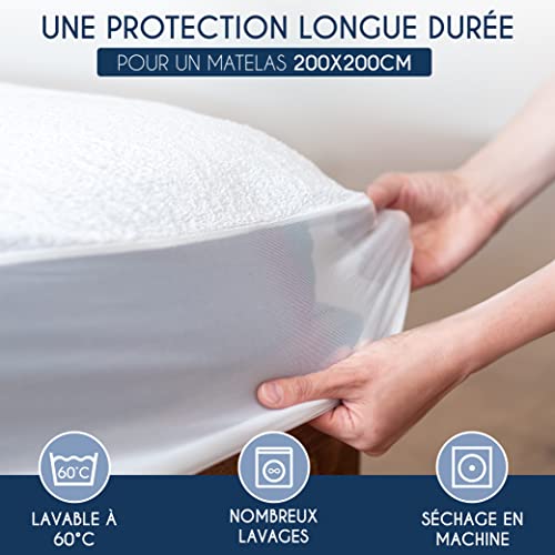 Alèse 200x200 cm imperméable et douce pour matelas de grande taille - 7
