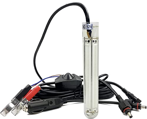 PYLITE DC12V 50W 6000Lumens COB Dimmable LED Underwater Boat Ice Fishing Light Innovative Compact Submersible Night Fishing Lure Bait Fish Finder Lamp with 5M Cable (Green)