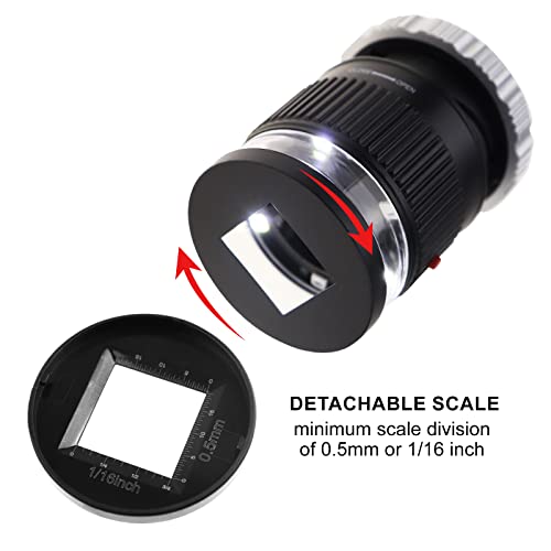 Tragbar 10x Vergrößerung Lupe mit 30mm Objektiv, LED- und UV-Licht für Präzise Messung von Klein Objekte Zum Beispiel Schmuck, Textilien, Münzen und Briefmarken