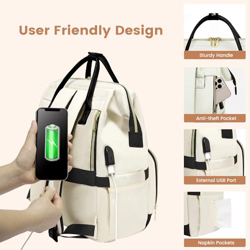LOVEVOOK Travel Laptop Backpack for Women Fashion Computer Backpack Purse for Work Business Teacher Nurse Bag 15.6-Inch Casual Daypack Airline Approved with USB Port by LOVEVOOK - Image 4