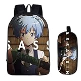 WANHONGYUE Assassination Classroom Anime Bilddruck Backpack Rucksack Schultasche + Schreibwaren Box Schüler Schulrucksack Set /1