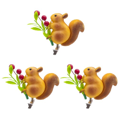 3pcs Foam Squirrel Decor - Christmas Tree Decorations Hanging Ornaments,