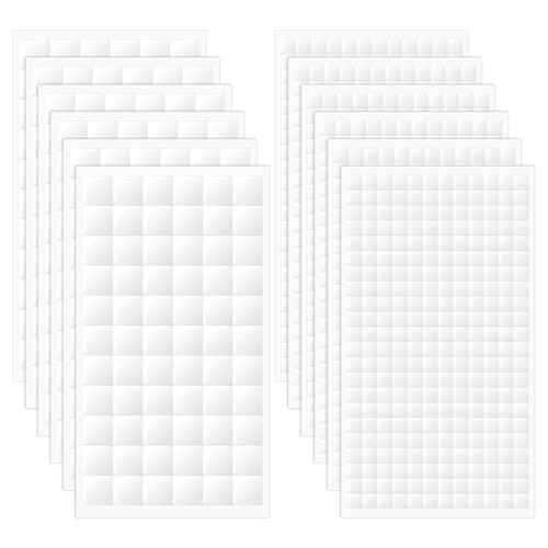 YBEATY 12 Sheets Foam Adhesive Squares 1968pcs Total 2 Sizes Dual-Adhesive Foam Tape 3D Pop Precut Stickers for DIY Arts Crafts Office Supplies Halloween Christmas Scrapbook (0.47in/12mm, 0.24in/6mm)